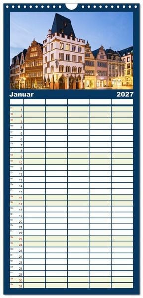 Produktbild: Familienplaner 2027 - R&Ouml;MERSTADT TRIER mit 5 Spalten (Wandkalender, 21 x 45 cm) CALVENDO