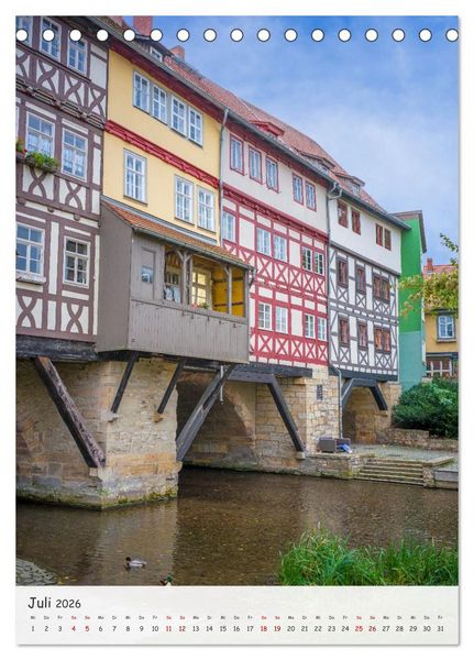 Produktbild: Erfurt - Zwischen Dom und Kr&auml;merbr&uuml;cke (Tischkalender 2026 DIN A5 hoch), CALVENDO Monatskalender