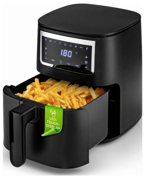 Produktbild: GourmetMaxx GOURMETmaxx Hei&szlig;luft-Fritteuse Digital 4l 1300W schwarz matt Hei&szlig;luft-Fritteuse 4 l 1300 W Schwarz