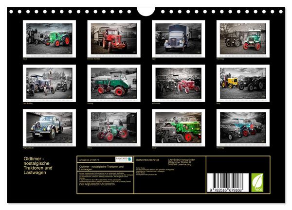 Produktbild: Oldtimer - nostalgische Traktoren und Lastwagen (Wandkalender 2026 DIN A4 quer), CALVENDO Monatskalender