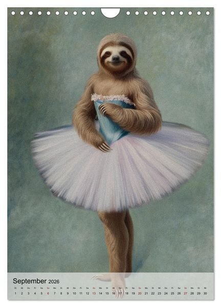 Produktbild: Sloth Art Originals ... eine faultierlangsame Reise durch die Kunstgeschichte (Wandkalender 2026 DIN A4 hoch), CALVENDO Monatskalender