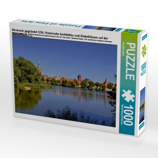 Produktbild: CALVENDO Puzzle Stralsund, gegr&uuml;ndet 1234. Historische Architektur und Giebelh&auml;user auf der Altstadtinsel | 1000 Teile Lege-Gr&ouml;&szlig;e 64x48cm Foto-Puzzle f&uuml;r gl&uuml;ckliche Stunden