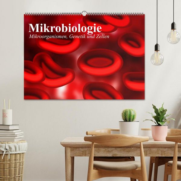 Produktbild: Mikrobiologie. Mikroorganismen, Genetik und Zellen (Wandkalender 2026 DIN A2 quer), CALVENDO Monatskalender