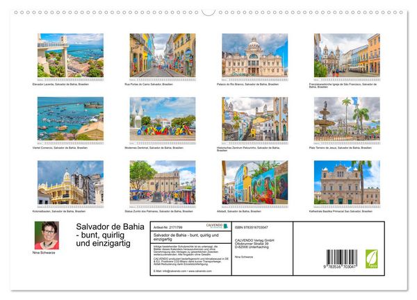 Produktbild: Salvador de Bahia - bunt, quirlig und einzigartig (hochwertiger Premium Wandkalender 2026 DIN A2 quer), Kunstdruck in Hochglanz