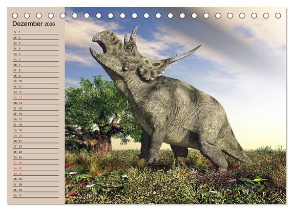 Produktbild: Dinosaurier. Urzeitliche Giganten (Tischkalender 2026 DIN A5 quer), CALVENDO Monatskalender
