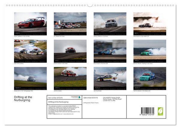 Produktbild: Drifting at the Nurburgring (High Quality Premium Wall Calendar 2026 DIN A2 landscape),CALVENDO 12 Month Wall Calendar