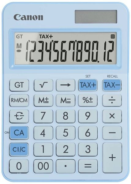 Canon LS-125KB-PBL Taschenrechner Pastell-Blau Display (Stellen): 12 batteriebetrieben, solarbetrieben (B x H x T) 106 x