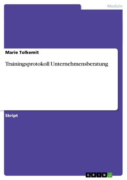 Produktbild: Trainingsprotokoll Unternehmensberatung