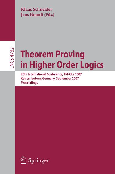 Produktbild: Theorem Proving in Higher Order Logics
