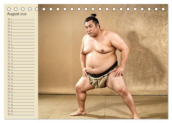 Produktbild: KI Sumo-K&auml;mpfer Im Ring der Giganten (Tischkalender 2026 DIN A5 quer), CALVENDO Monatskalender