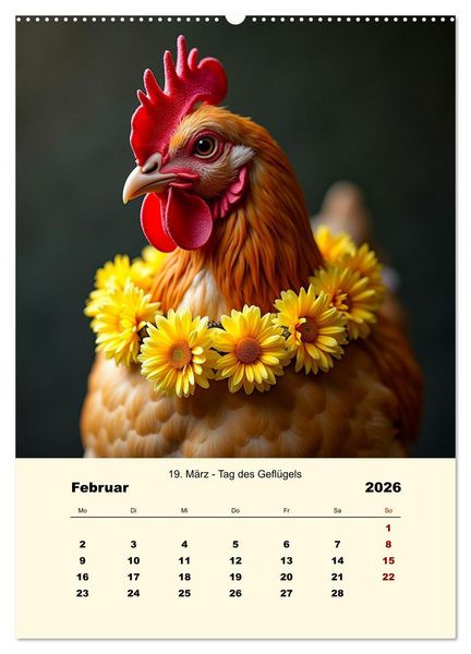 Produktbild: Blumenbekr&auml;nzte Haustiere zu ihrem Feiertag (Wandkalender 2026 DIN A2 hoch), CALVENDO Monatskalender