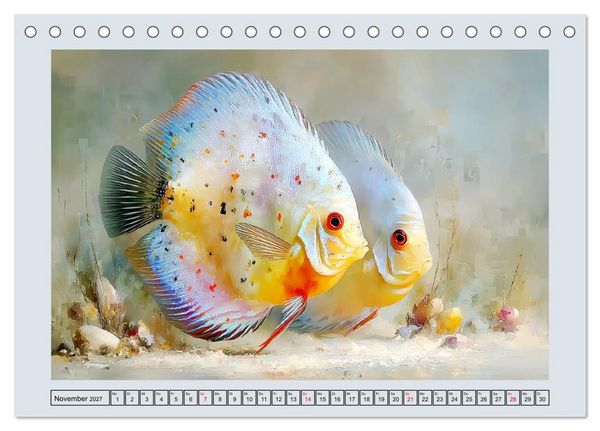 Produktbild: Diskusfische. Buntbarsche im S&uuml;&szlig;wasserbecken (Tischkalender 2027 DIN A5 quer), CALVENDO Monatskalender