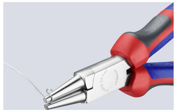 Produktbild: Knipex 22 05 160 Werkstatt Rundzange Gerade Chrom-Vanadium Elektrostahl 160mm