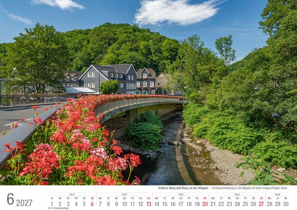 Produktbild: Schloss Burg und Burg an der Wupper 2027 Bildkalender A4 quer, spiralgebunden
