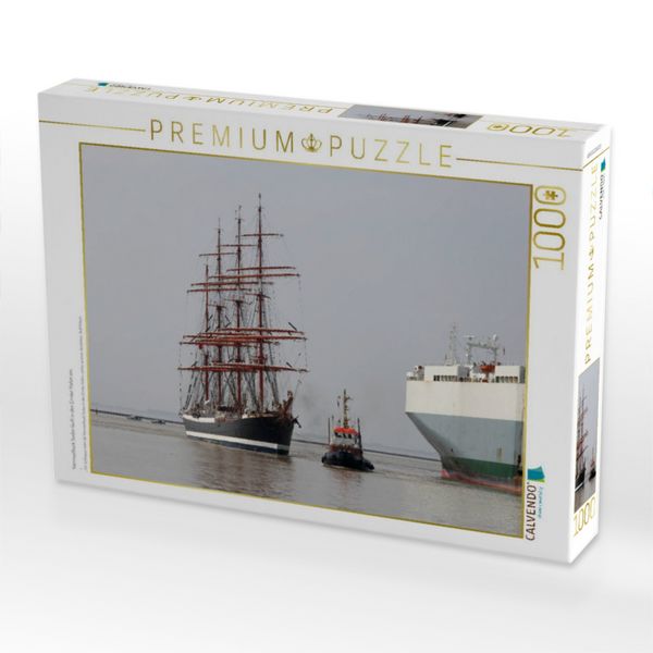 Produktbild: CALVENDO Puzzle Viermastbark Sedov l&auml;uft in den Emder Hafen ein | 1000 Teile Lege-Gr&ouml;&szlig;e 64x48cm Foto-Puzzle f&uuml;r gl&uuml;ckliche Stunden