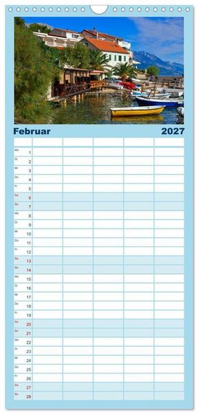 Produktbild: Familienplaner 2027 - Makarska Riviera - Malerische Urlaubsorte in Dalmatien mit 5 Spalten (Wandkalender, 21 x 45 cm) CALVENDO