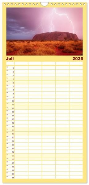 Produktbild: Familienplaner 2026 - Outback Australien mit 5 Spalten (Wandkalender, 21 x 45 cm) CALVENDO