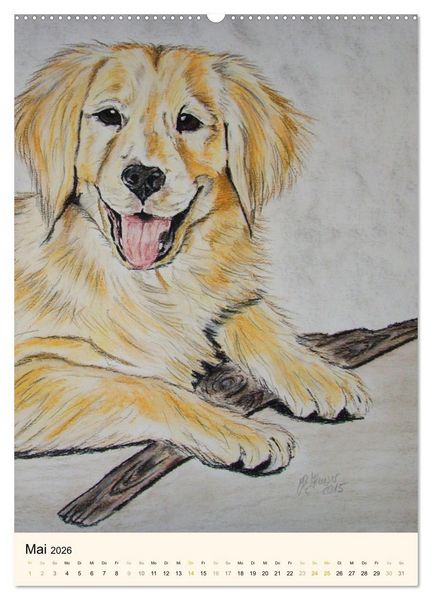 Produktbild: Hunde - Bezaubernde Portraitzeichnungen (Wandkalender 2026 DIN A2 hoch), CALVENDO Monatskalender