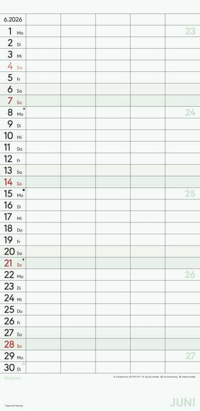 Produktbild: Superplaner L 2026 5 Spalten - Familien-Timer 22x45 cm - Offset-Papier - mit Ferienterminen - Wand-Planer - Familienkalender - Alpha Edition