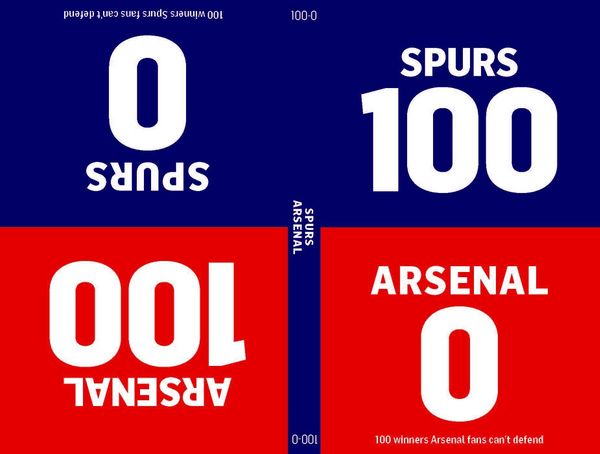 Produktbild: Glynne-Jones, T: 100-0: Arsenal-Spurs/Spurs-Arsenal