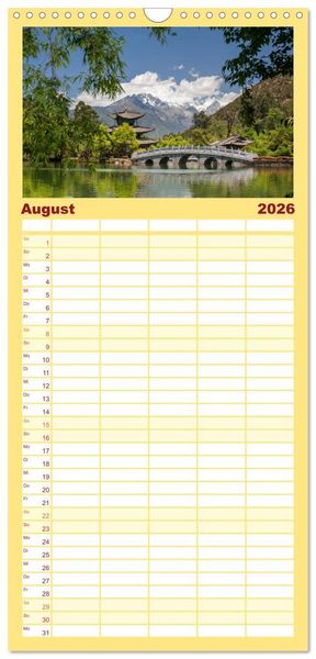 Produktbild: Familienplaner 2026 - Asien - Kontinent der Farben mit 5 Spalten (Wandkalender, 21 x 45 cm) CALVENDO