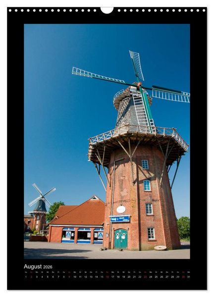 Produktbild: Windm&uuml;hlen in Deutschland (Wandkalender 2026 DIN A3 hoch), CALVENDO Monatskalender