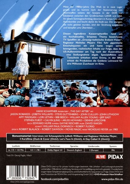 Produktbild: The Day After - Der Tag danach - COLLECTOR'S EDITION / Original TV-Fassung & ungek&uuml;rzte Kinofassung des Kultfilms &uuml;ber einen Atomkrieg (Pidax Film-Klassiker) [2 DVDs]