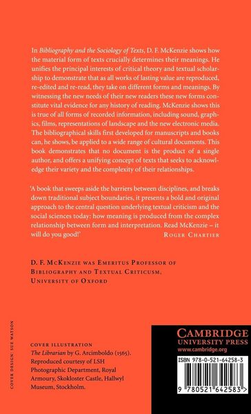Produktbild: Bibliography and the Sociology of Texts