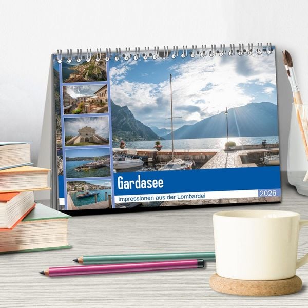 Produktbild: Gardasee - Impressionen aus der Lombardei (Tischkalender 2026 DIN A5 quer), CALVENDO Monatskalender