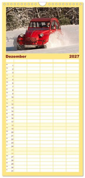 Produktbild: Familienplaner 2027 - Kultauto Ente Citro&euml;n 2CV mit 5 Spalten (Wandkalender, 21 x 45 cm) CALVENDO