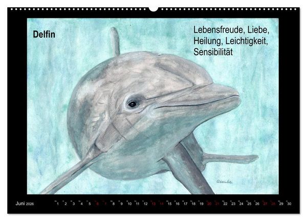 Produktbild: Krafttiere in Aquarell (hochwertiger Premium Wandkalender 2026 DIN A2 quer), Kunstdruck in Hochglanz