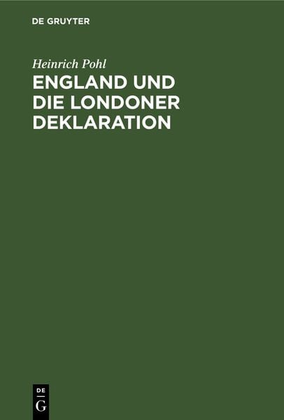 Produktbild: England und die Londoner Deklaration