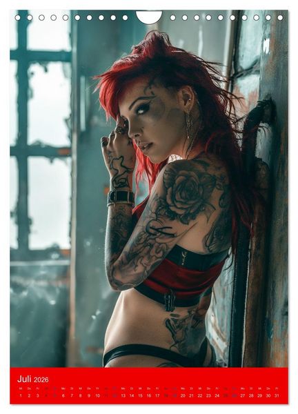 Produktbild: RED HAIR - Cyberladys (Wandkalender 2026 DIN A4 hoch), CALVENDO Monatskalender