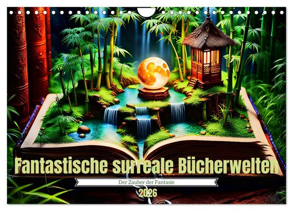 Produktbild: Fantastische surreale B&uuml;cherwelten (Wandkalender 2026 DIN A4 quer), CALVENDO Monatskalender