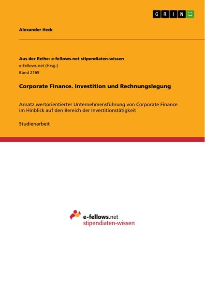 Produktbild: Corporate Finance. Investition und Rechnungslegung