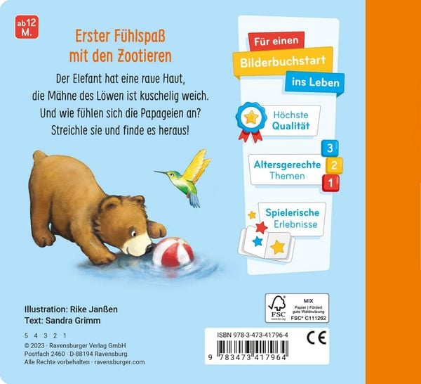 Produktbild: Mein erstes F&uuml;hlbuch: Meine Zootiere