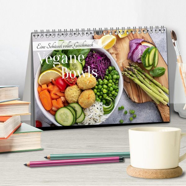 Produktbild: Vegane Bowls - Eine Sch&uuml;ssel voller Geschmack (Tischkalender 2026 DIN A5 quer), CALVENDO Monatskalender