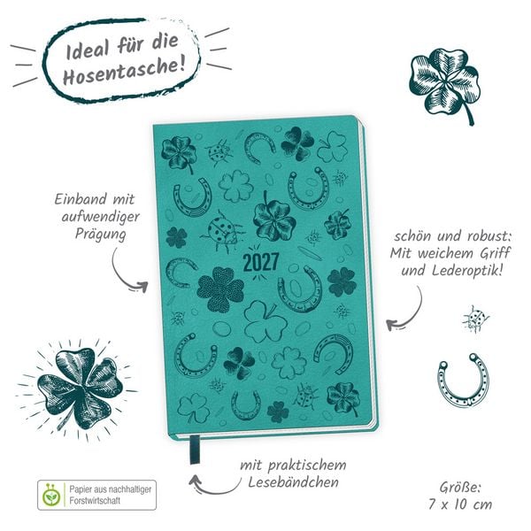Produktbild: TR&Ouml;TSCH - Taschenkalender A7 Soft Touch Gl&uuml;ck 2027