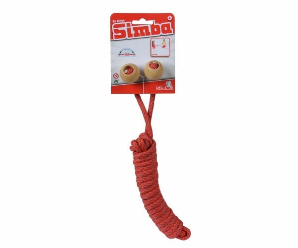 Springseil Doppel-Springseil mit Holzkugeln rosa blau rot 5m 3fach sortiert