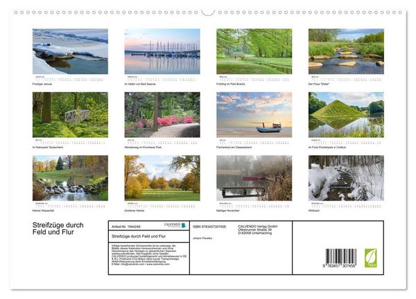 Produktbild: Streifz&uuml;ge durch Feld und Flur (hochwertiger Premium Wandkalender 2026 DIN A2 quer), Kunstdruck in Hochglanz