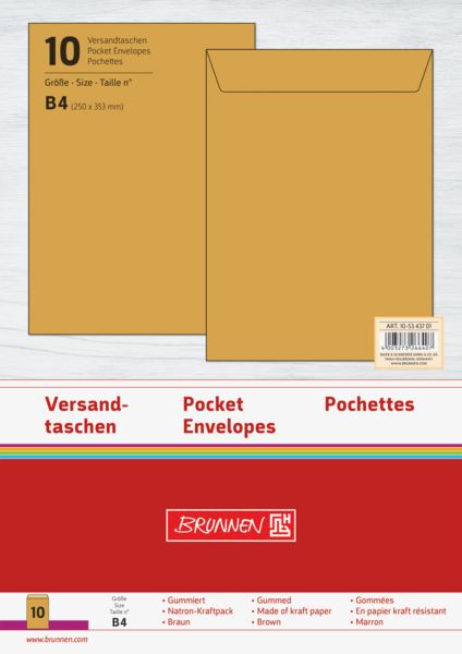 Produktbild: Brunnen Versandtasche B4NatronKraftpack10St