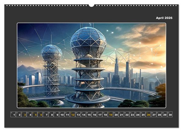 Produktbild: Zukunftsvision Megacity (Wandkalender 2026 DIN A2 quer), CALVENDO Monatskalender
