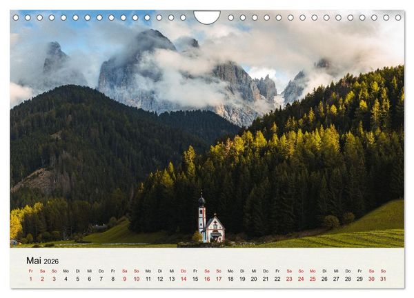 Produktbild: Die Dolomiten - Faszination Berge (Wandkalender 2026 DIN A4 quer), CALVENDO Monatskalender