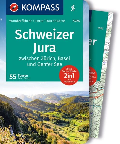 Produktbild: KOMPASS Wanderf&uuml;hrer Schweizer Jura, 55 Touren
