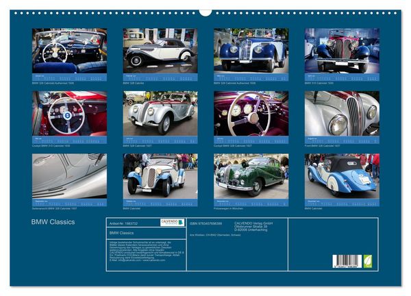 Produktbild: BMW Classics (Wandkalender 2026 DIN A2 quer), CALVENDO Monatskalender