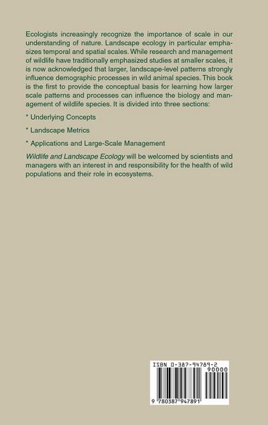 Produktbild: Wildlife and Landscape Ecology