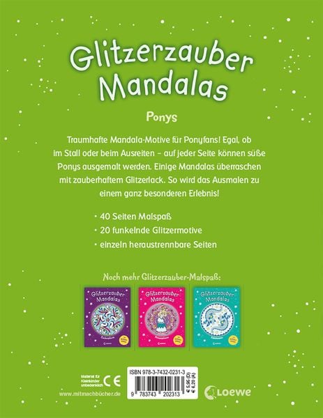 Produktbild: Glitzerzauber-Mandalas - Ponys