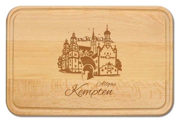 Produktbild: Buchenholz Schneidebrett 30x20cm, Motiv Kempten