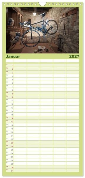 Produktbild: Familienplaner 2027 - Biken - Impressionen von Rolf Dietz mit 5 Spalten (Wandkalender, 21 x 45 cm) CALVENDO