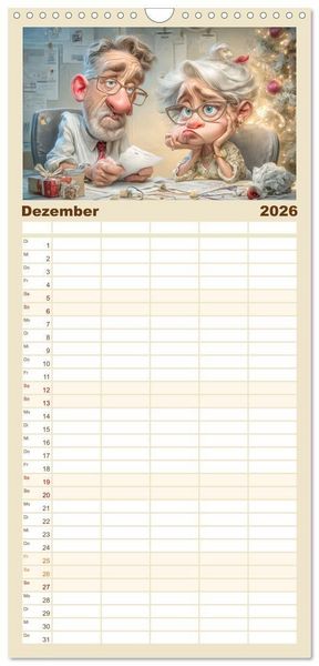Produktbild: Familienplaner 2026 - Pause ist, wenn der Drucker druckt mit 5 Spalten (Wandkalender, 21 x 45 cm) CALVENDO